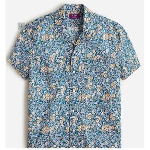 J.CREW Camp Collar Button Up Shirt Garden Floral Sea Liberty Print Cotton XS NEW